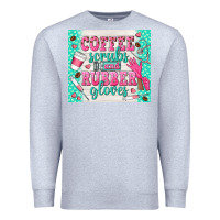 Heather Grey coffee scrubs and rubber gloves Premium Sweatshirt - TumblerDesignByShophia