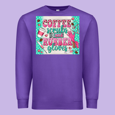 Coffee Scrubs And Rubber Gloves Premium Sweatshirt Designed By Tumblerdesignbyshophia