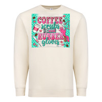 Sandshell coffee scrubs and rubber gloves Premium Sweatshirt - TumblerDesignByShophia