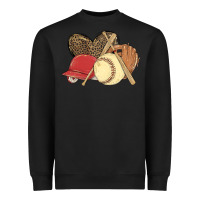 Black softball Heavyweight Sweatshirt - MaliasSmallBusiness