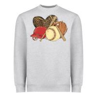 Heather Grey softball Heavyweight Sweatshirt - MaliasSmallBusiness