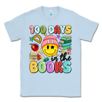 Dusty Blue 100 days in the books Classic Tee - MaliasSmallBusiness