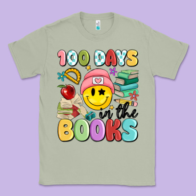 100 Days In The Books Classic Tee Designed By Maliassmallbusiness