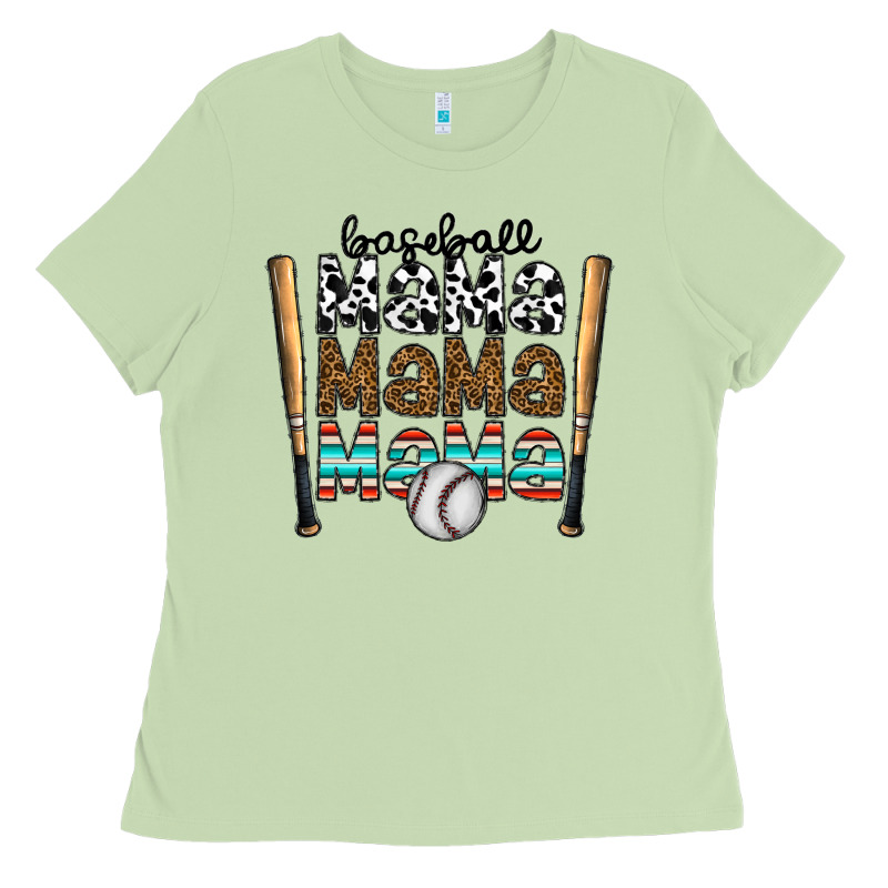 Baseball Mama Mama Mama Ladies Tee by CowhideDigitalArt | Teevron