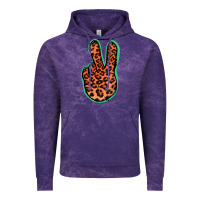 Cloud Purple Orange Leopard Peace Sign Vintage Hoodie - Jasminsmagicworld