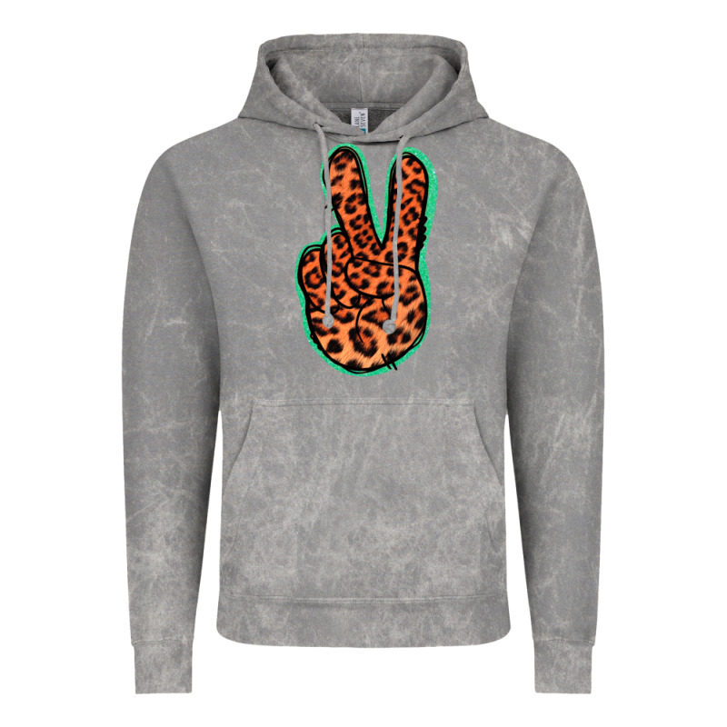 Orange Leopard Peace Sign Vintage Hoodie by Jasminsmagicworld | Teevron