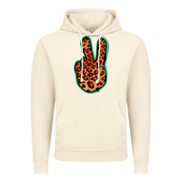 Vintage Artic Orange Leopard Peace Sign Vintage Hoodie - Jasminsmagicworld
