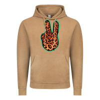 Vintage Camel Orange Leopard Peace Sign Vintage Hoodie - Jasminsmagicworld