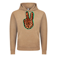 Vintage Coffee Orange Leopard Peace Sign Vintage Hoodie - Jasminsmagicworld