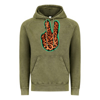 Vintage Olive Orange Leopard Peace Sign Vintage Hoodie - Jasminsmagicworld