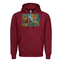 Burgundy just a small town girl Zipper Hoodie - RanaPortraitStore