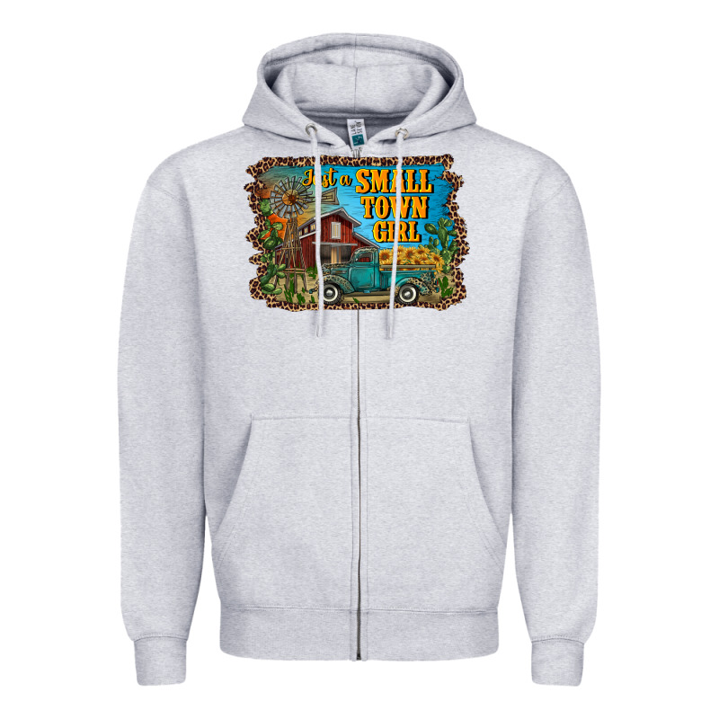 Just A Small Town Girl Zipper Hoodie by RanaPortraitStore | Teevron