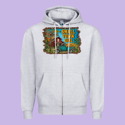 Just A Small Town Girl Zipper Hoodie Designed By Ranaportraitstore