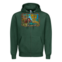 Sports Green just a small town girl Zipper Hoodie - RanaPortraitStore