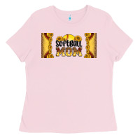 Bubblegum Pink leopard softball mom 16oz libbey glass Ladies Tee - HRA Design Shop