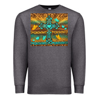 Charcoal Heather western cross Premium Sweatshirt - TumblerDesignByShophia