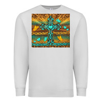 Dove Grey western cross Premium Sweatshirt - TumblerDesignByShophia