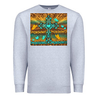 Heather Grey western cross Premium Sweatshirt - TumblerDesignByShophia