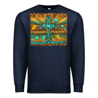 Navy western cross Premium Sweatshirt - TumblerDesignByShophia
