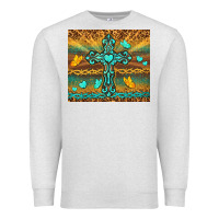 Oatmeal Heather western cross Premium Sweatshirt - TumblerDesignByShophia