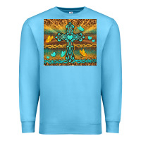 Ocean Blue western cross Premium Sweatshirt - TumblerDesignByShophia