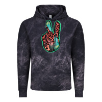 Cloud Black Feather Pink Leopard Peace Sign Vintage Hoodie - Jasminsmagicworld