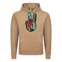 Vintage Coffee Feather Pink Leopard Peace Sign Vintage Hoodie - Jasminsmagicworld