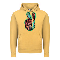 Vintage Mustard Feather Pink Leopard Peace Sign Vintage Hoodie - Jasminsmagicworld