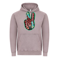 Vintage Zinc Feather Pink Leopard Peace Sign Vintage Hoodie - Jasminsmagicworld