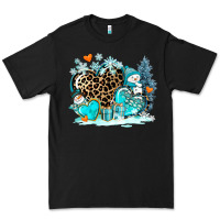 Black winter hearts with snowmans Premium Tee - AdoDesignShop