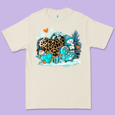 Winter Hearts With Snowmans Premium Tee Designed By Adodesignshop