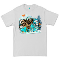 Dove Grey winter hearts with snowmans Premium Tee - AdoDesignShop