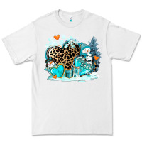 White winter hearts with snowmans Premium Tee - AdoDesignShop