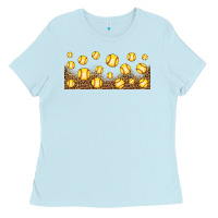 Baby Blue leopard softball 16oz libbey glass Ladies Tee - HRA Design Shop