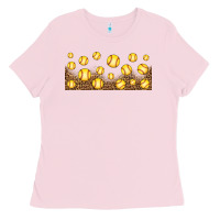 Bubblegum Pink leopard softball 16oz libbey glass Ladies Tee - HRA Design Shop