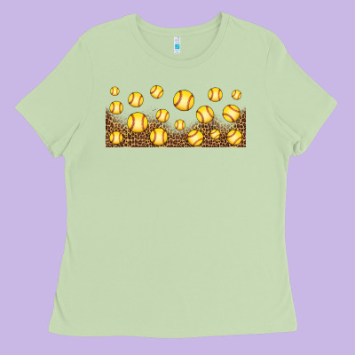Leopard Softball 16oz Libbey Glass Ladies Tee Designed By Hra Design Shop