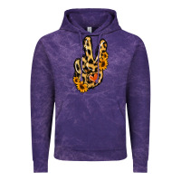 Cloud Purple Leopard Sunflower Peace Sign Vintage Hoodie - Jasminsmagicworld
