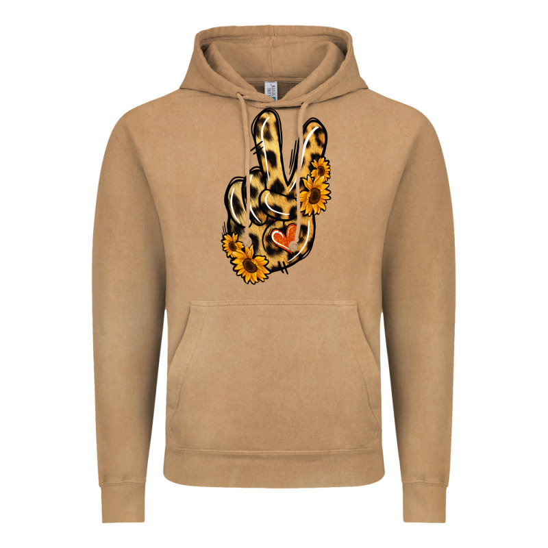 Leopard Sunflower Peace Sign Vintage Hoodie by Jasminsmagicworld | Teevron