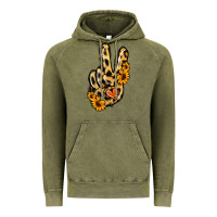 Vintage Olive Leopard Sunflower Peace Sign Vintage Hoodie - Jasminsmagicworld