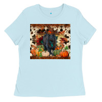 Baby Blue Fall black angus Ladies Tee - RanaPortraitStore