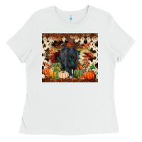 White Fall black angus Ladies Tee - RanaPortraitStore