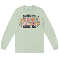 Matcha sorry my social anxiety says no Long Sleeve Tee - MaliasSmallBusiness