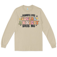 Mushroom sorry my social anxiety says no Long Sleeve Tee - MaliasSmallBusiness