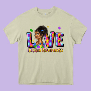 Love Autism Awareness Heavy Core Tee Designed By Jahusdesignshop