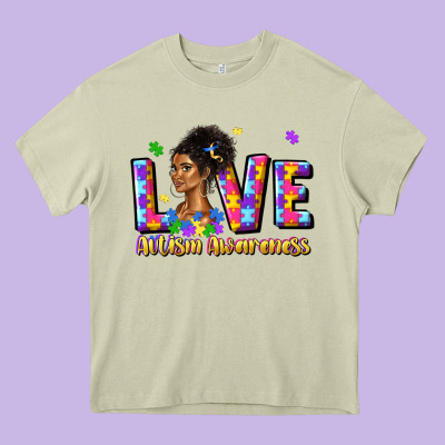Love Autism Awareness Heavy Core Tee Designed By Jahusdesignshop