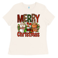 Bone Merry Christmas Coffee Cups Ladies Tee - FaDigitalArtStudio