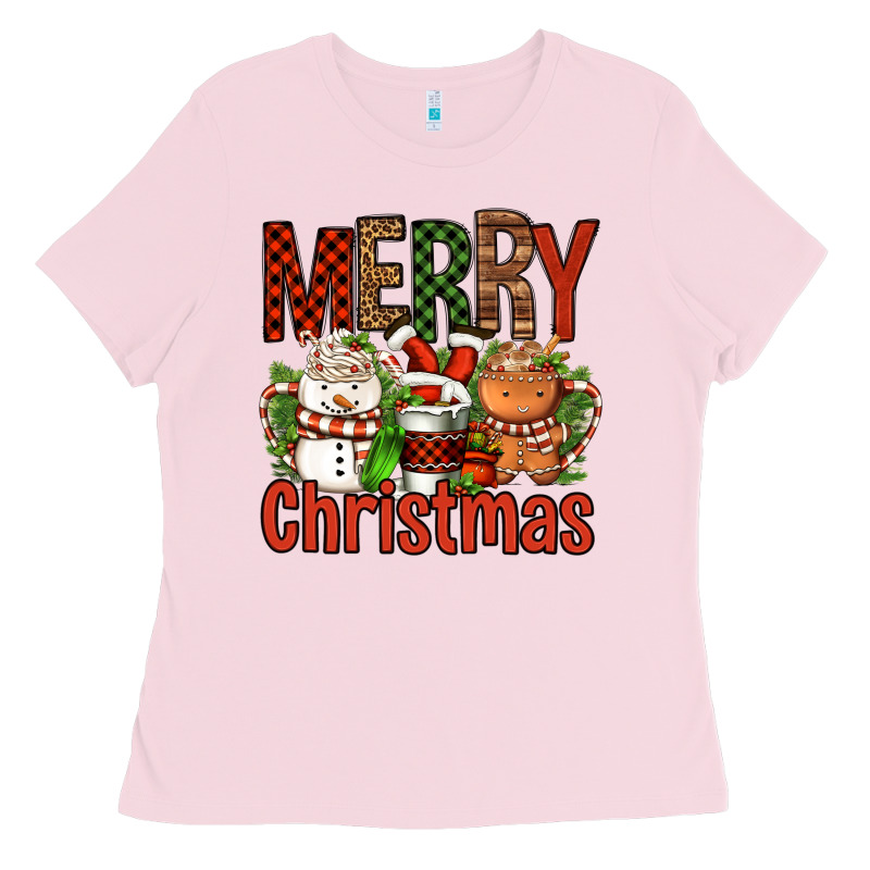 Merry Christmas Coffee Cups Ladies Tee by FaDigitalArtStudio | Teevron