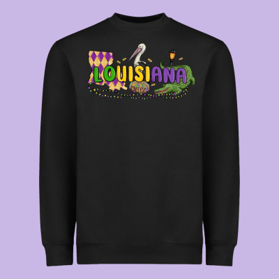 Louisiana Mardi Gras Heavyweight Sweatshirt Designed By Maliassmallbusiness