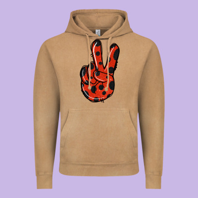 Ladybug Peace Sign Vintage Hoodie Designed By Jasminsmagicworld
