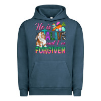 Pigment Midnight Navy He Is Alive And I'm Forgiven Urban Hoodie - BundleAndBundleShop